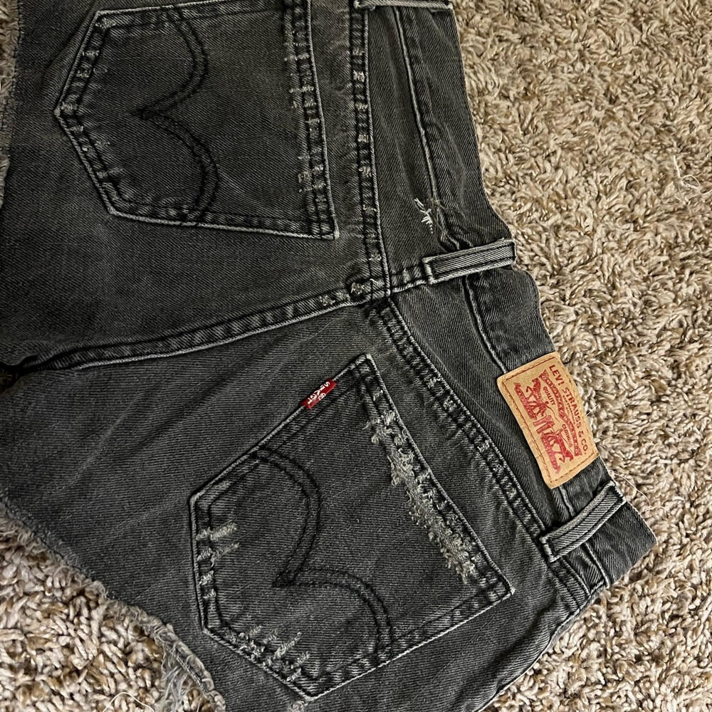 Denim shorty shorts